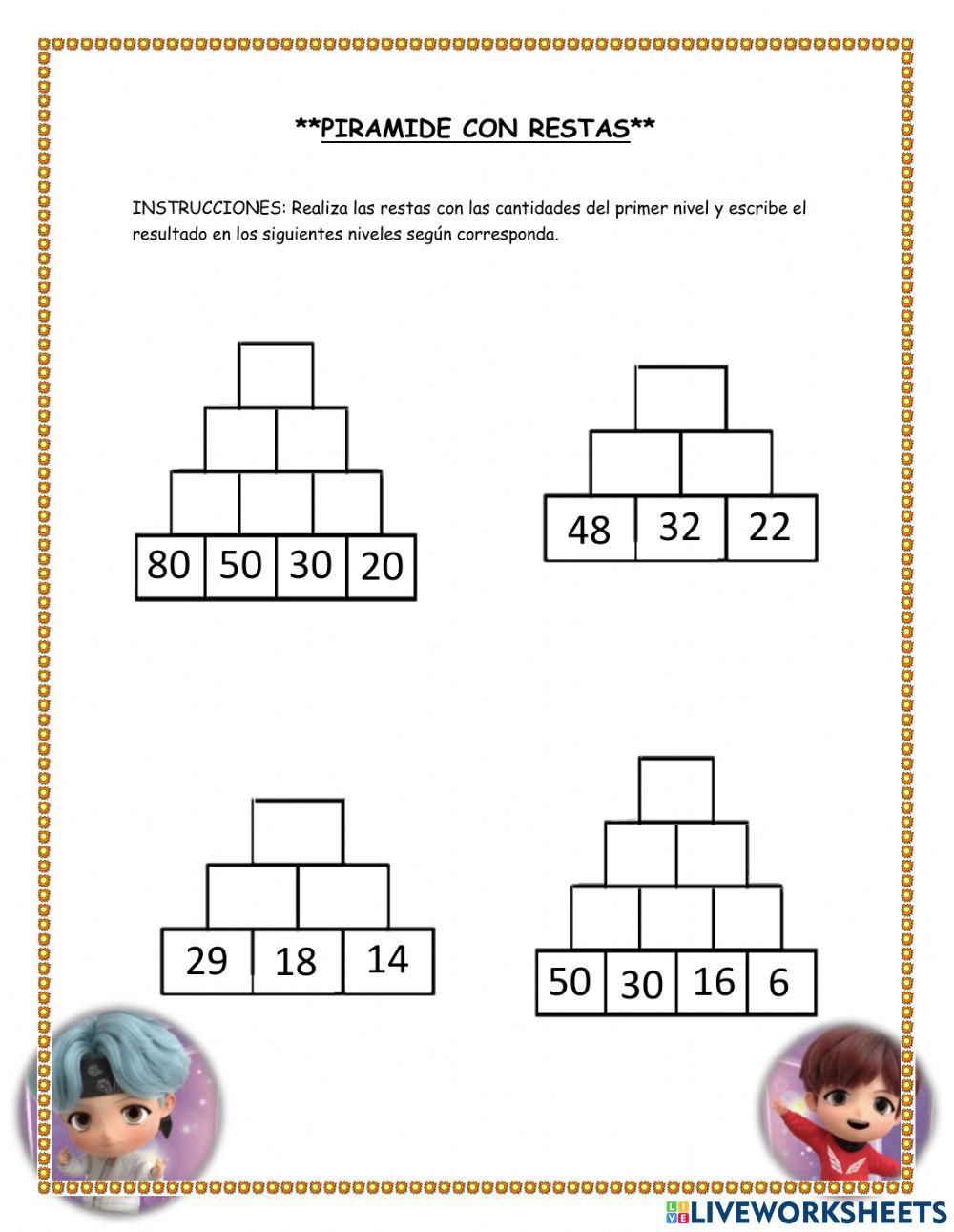 Pirámide con restas