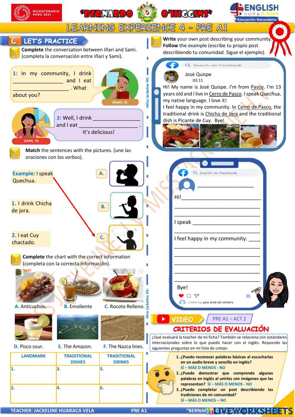 PRE A1 - EDA 4 - activity 2 - Aprendo en casa