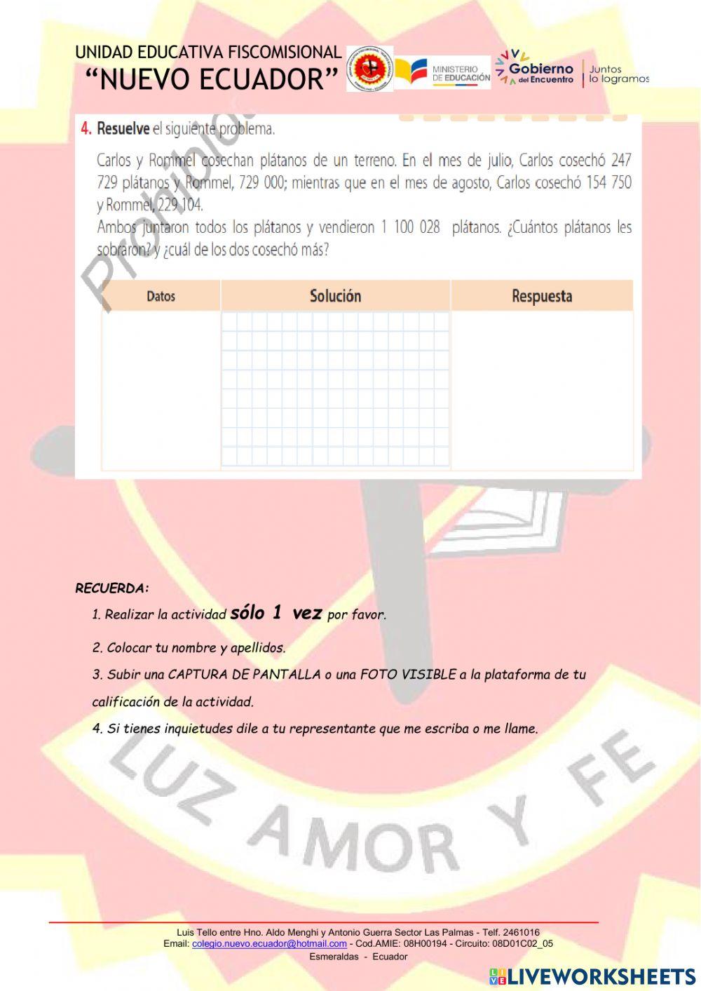 Operaciones con números naturales