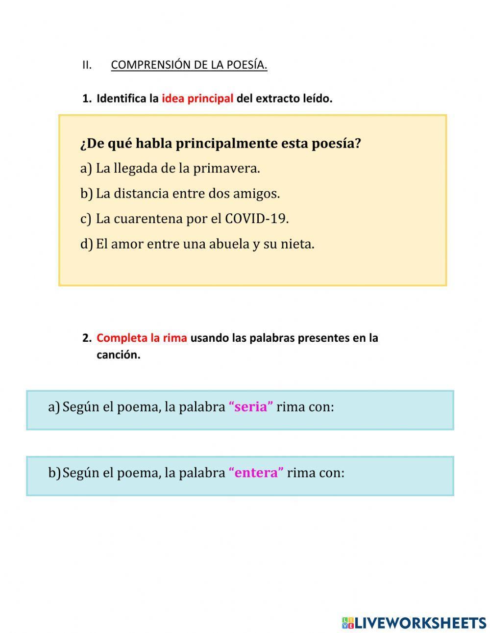 Evaluación Poesía