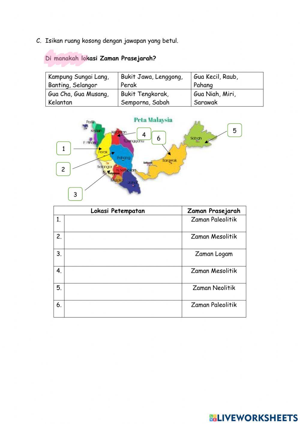 Sejarah tahun 4 unit 6 zaman prasejarah