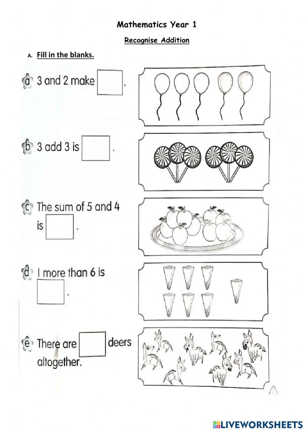 Recognise Addition