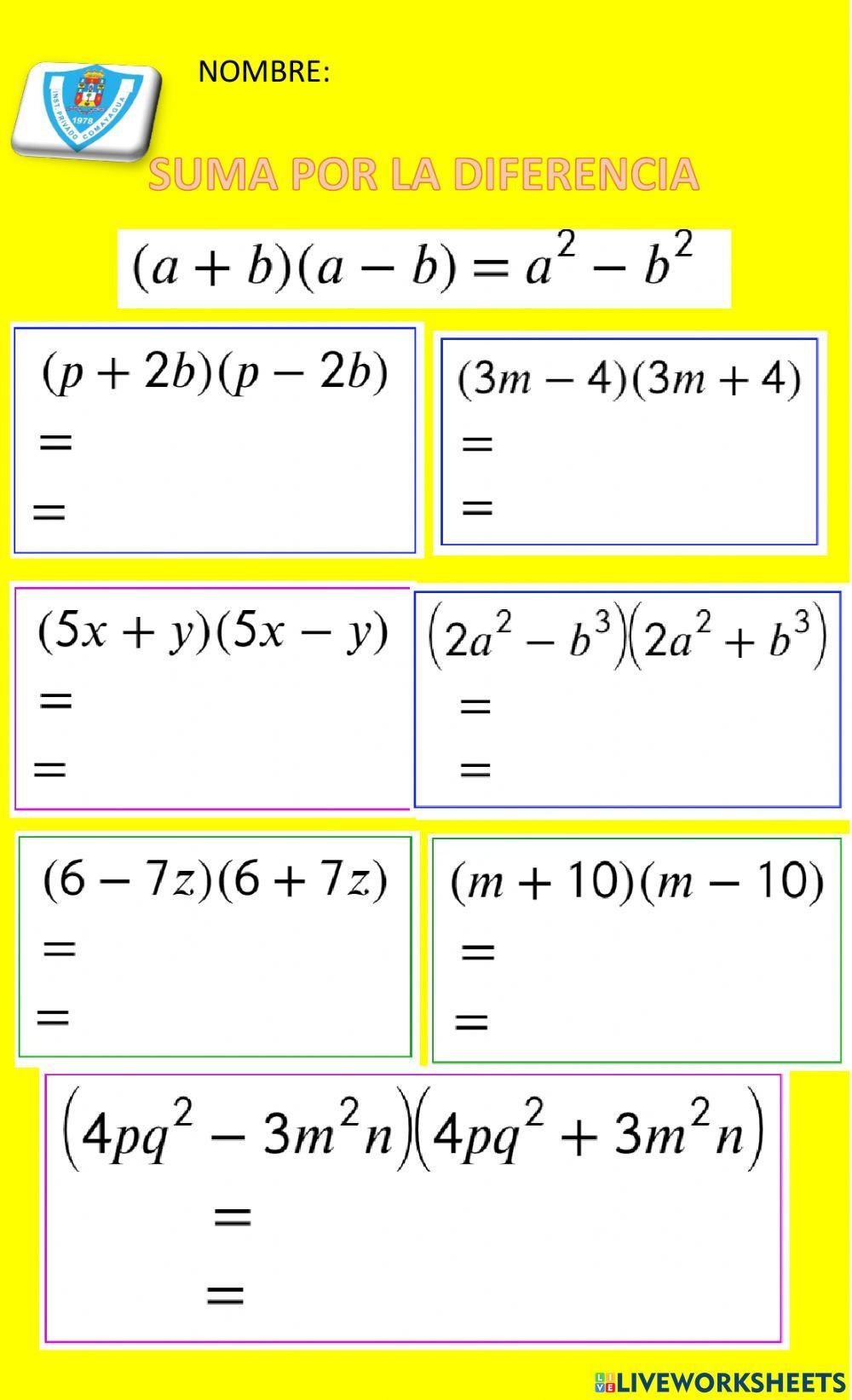 Suma por la diferencia