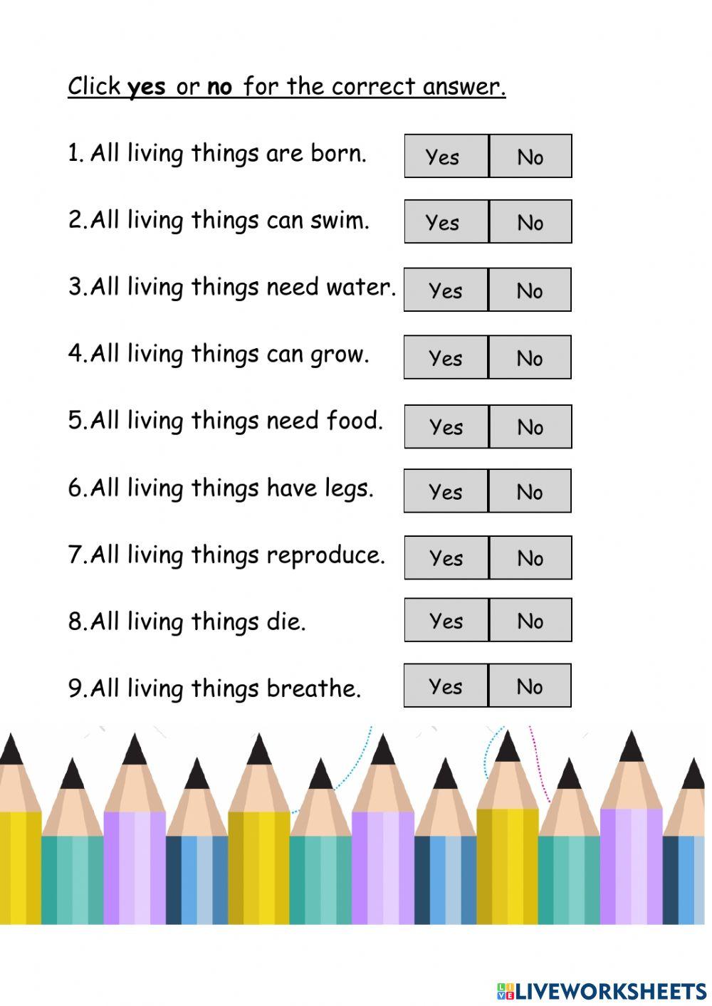 Living things and non-living things