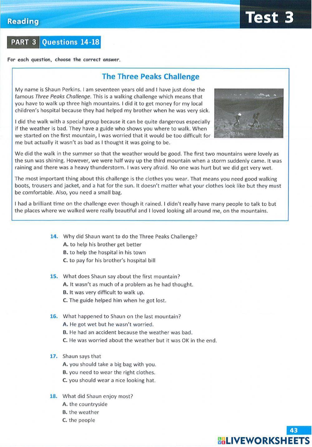 Succeed ket 2020 -Test 3 - Reading