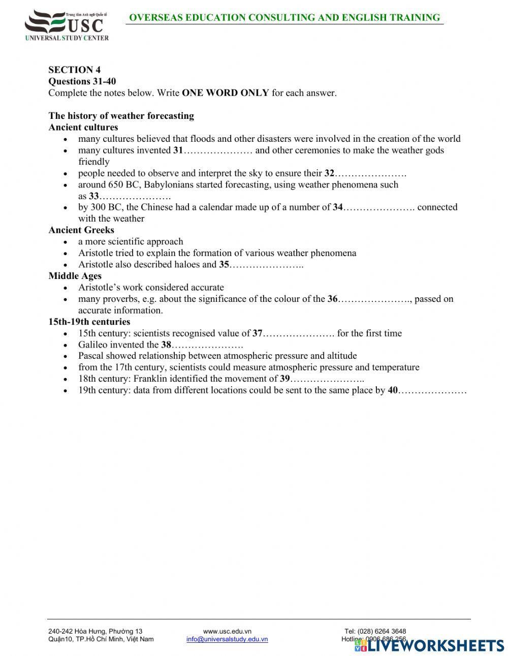 Ielts listening cam 14