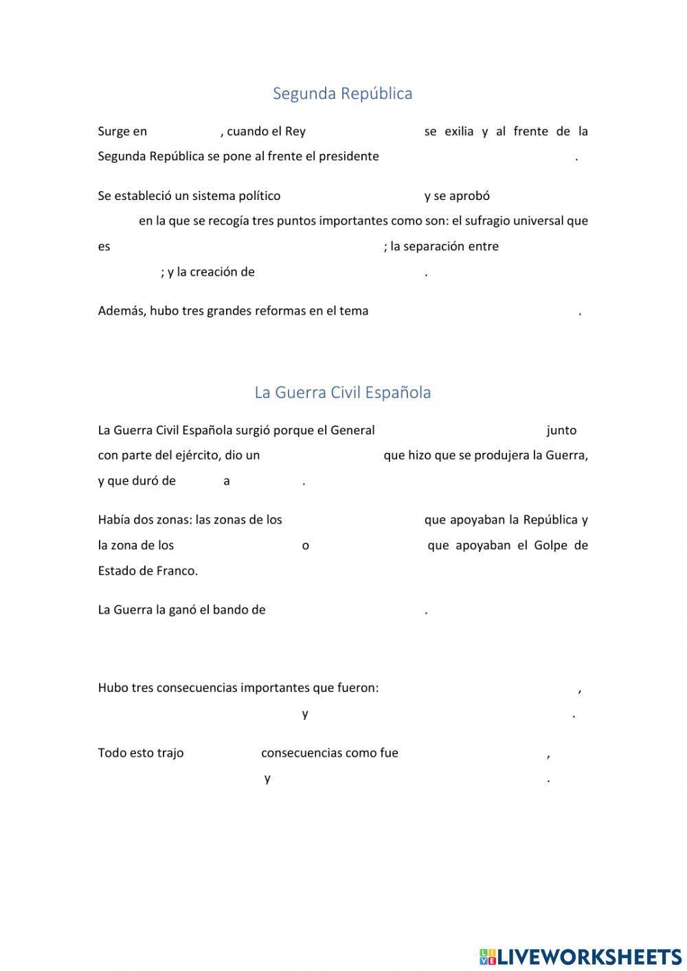 Segunda República y Guerra Civil Española