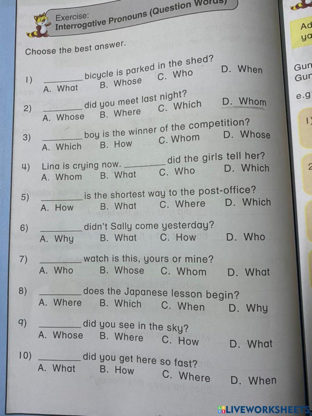 Interrogative Pronouns