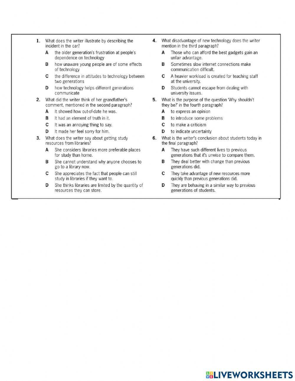 FCE Exam Reading - Use of English