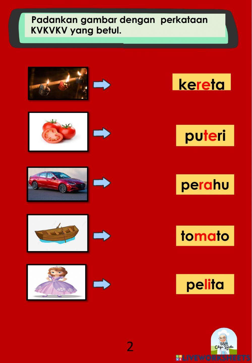 Buku latihan perkataan kvkvkv