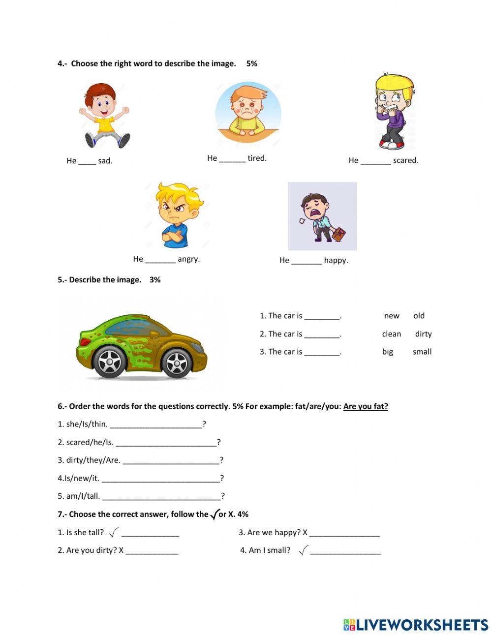 Examen de inglés 2do parcial, segundo grado