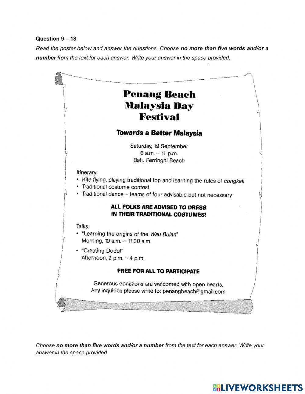 Paper 1 pt3 english mcq and info transfer