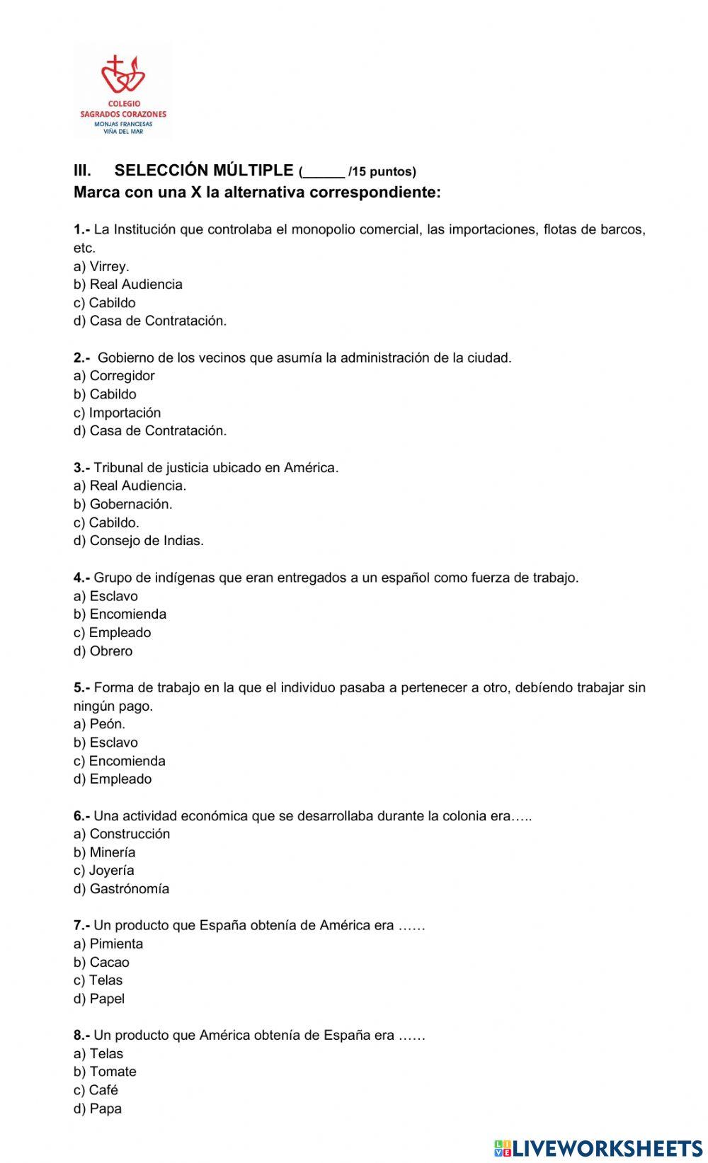 La colonia en América