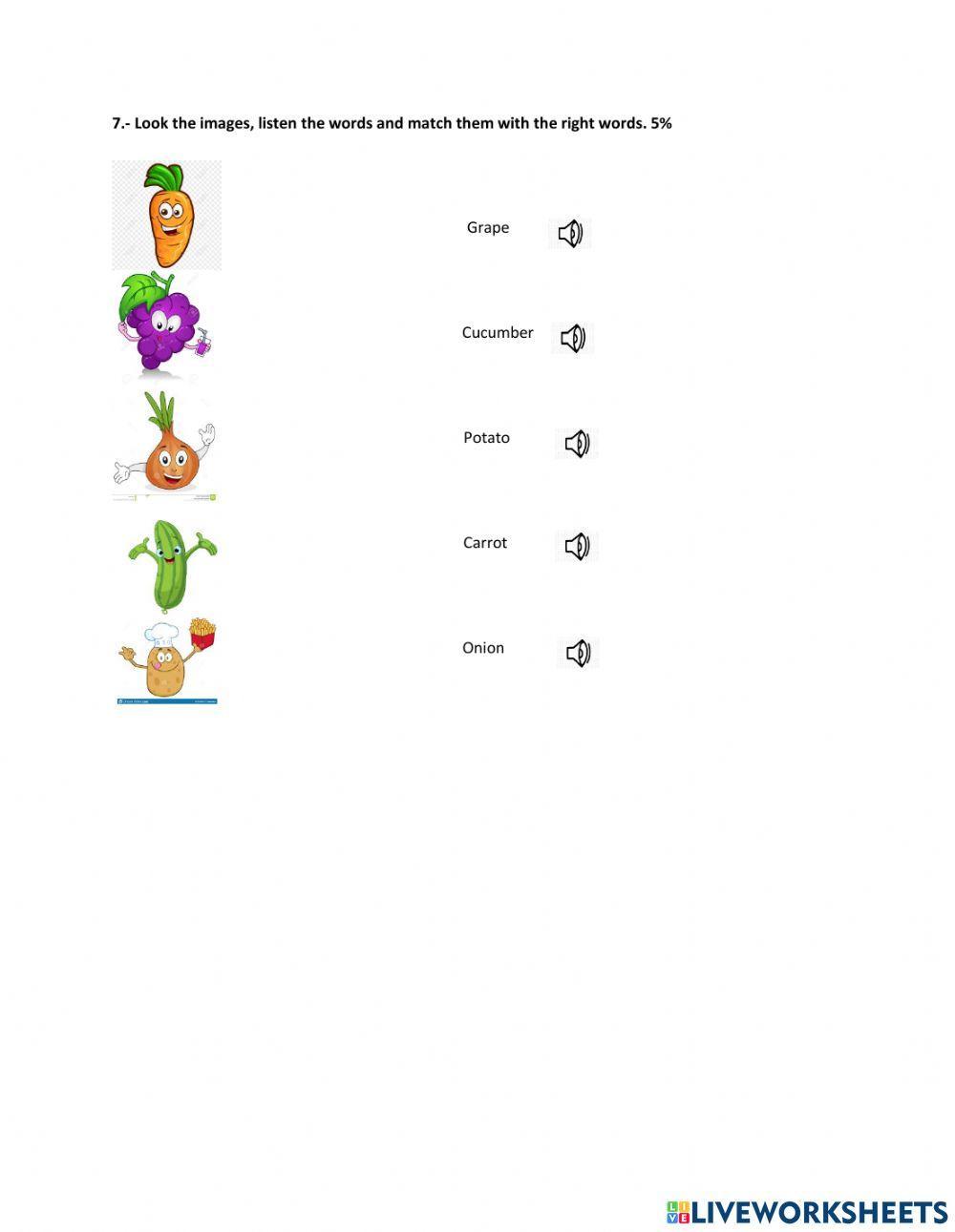 Examen de inglés 2do parcial, primer grado