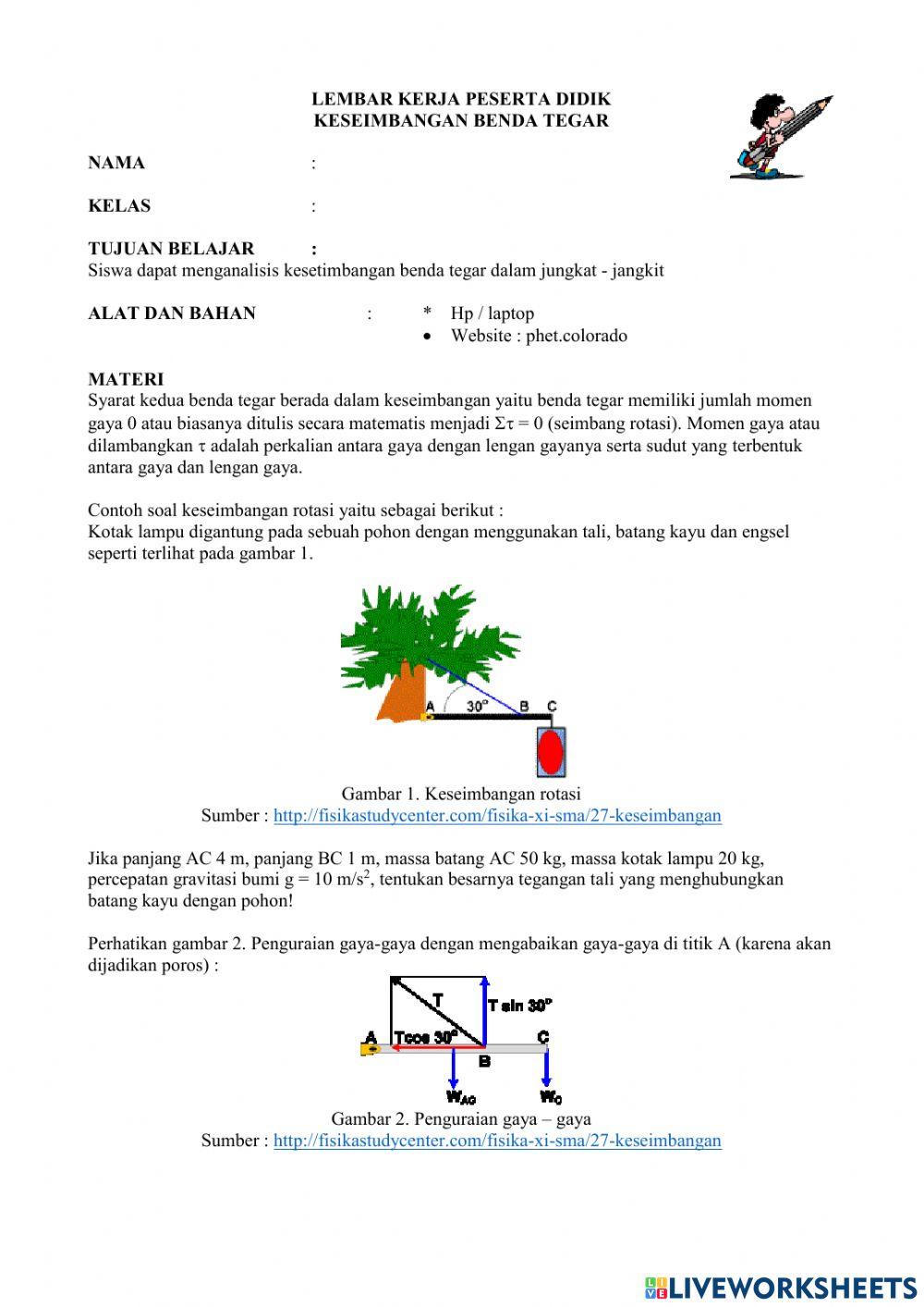 Lkpd kesetimbangan rotasi benda 2021