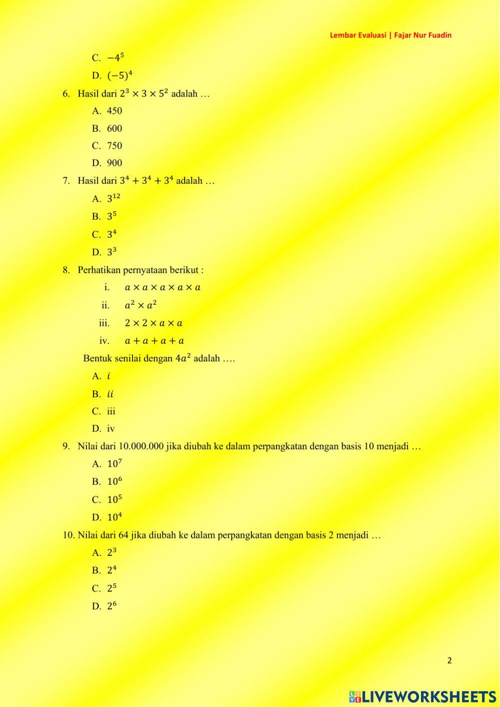 Lembar Evaluasi Pertemuan pertama