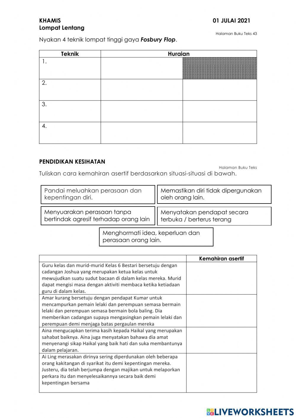 PJK - Fosbury Flop - Asertif Verbal & Bukan Verbal