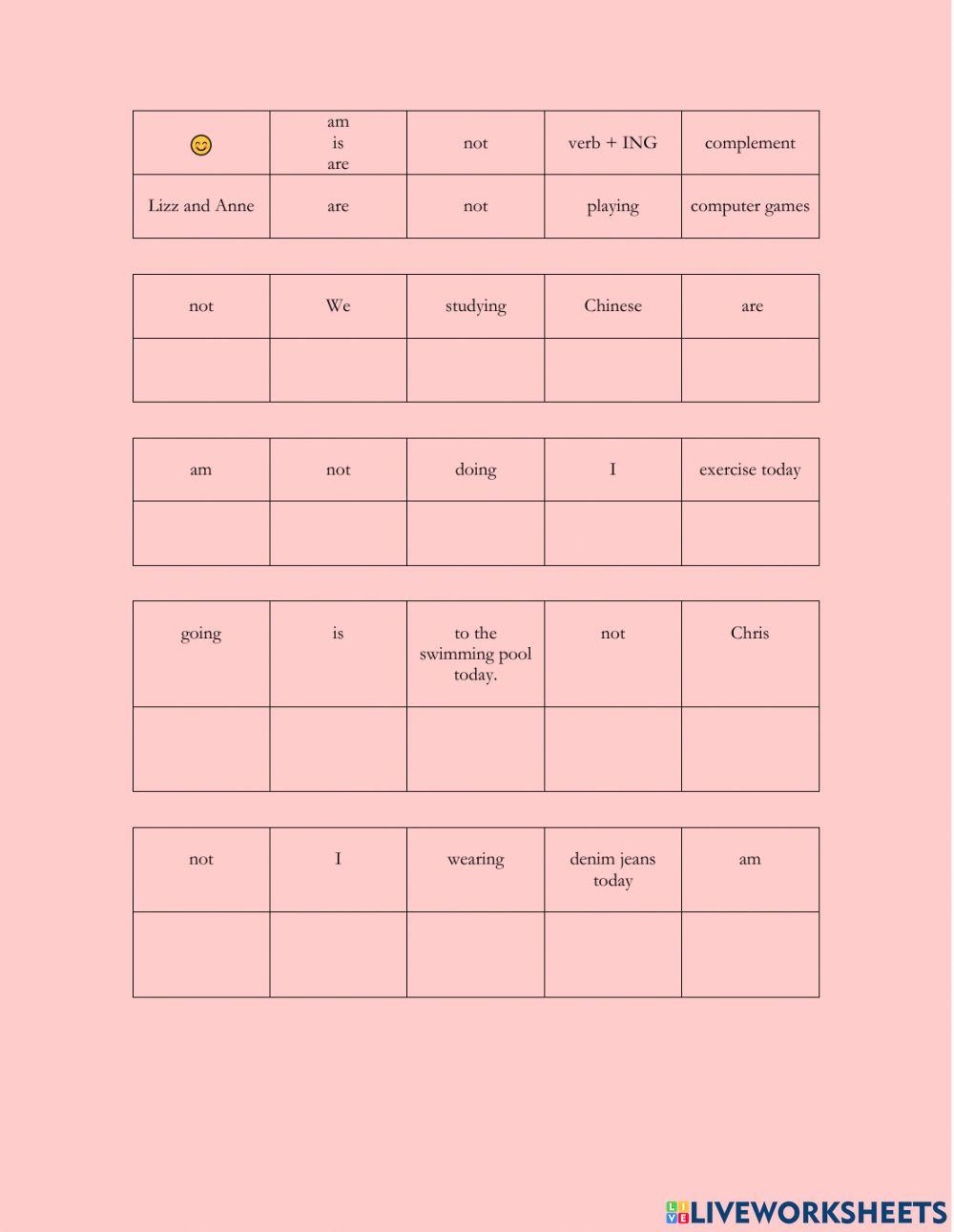 Present Continuous review