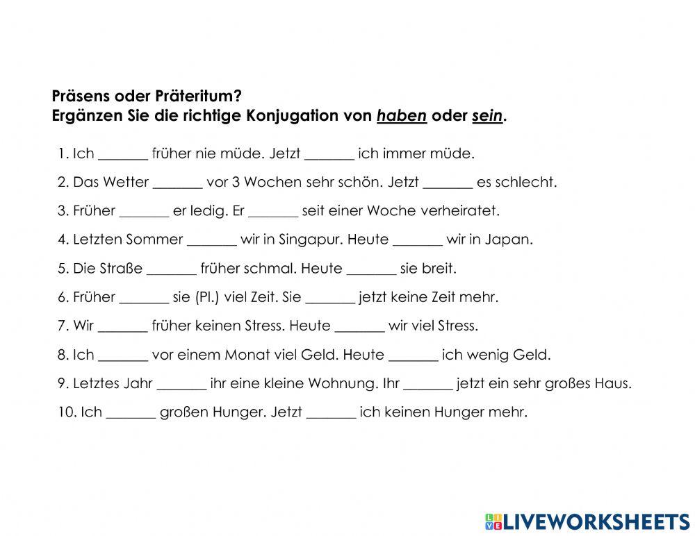 Präteritum oder Präsens