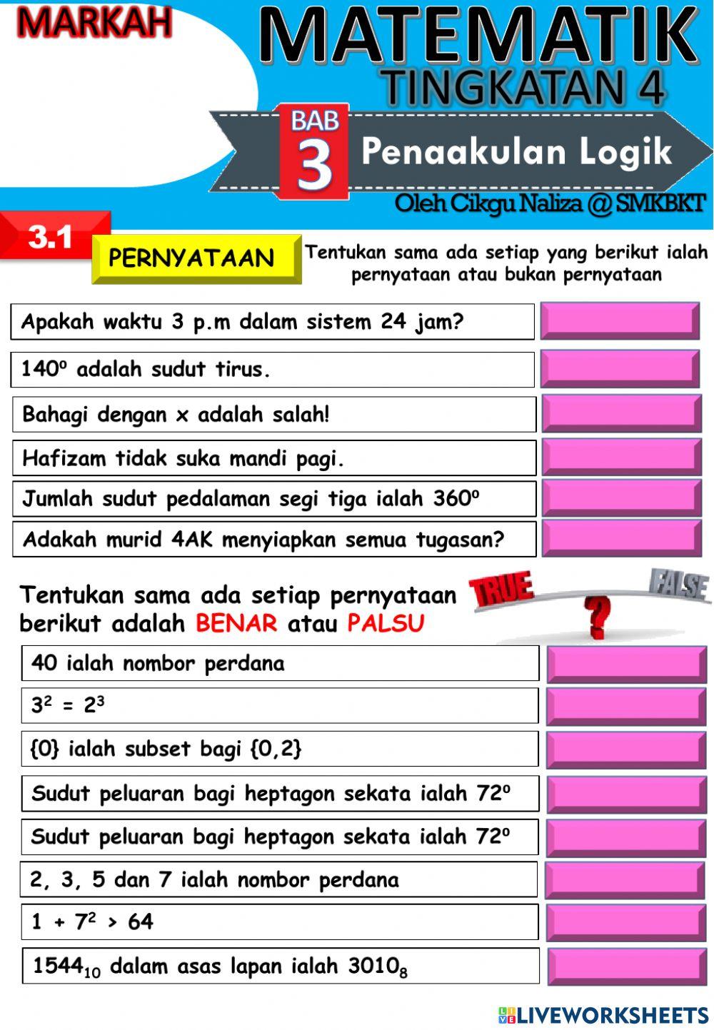 Penaakulan Logik : Pernyataan, Ayat majmuk