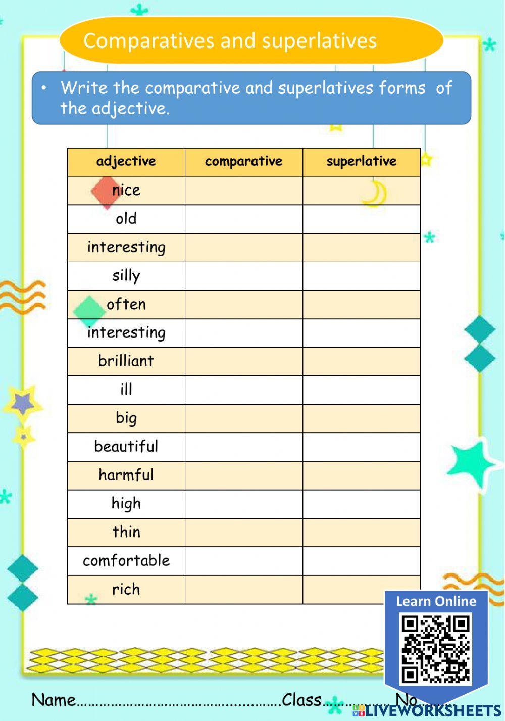 Comparatives and superlatives
