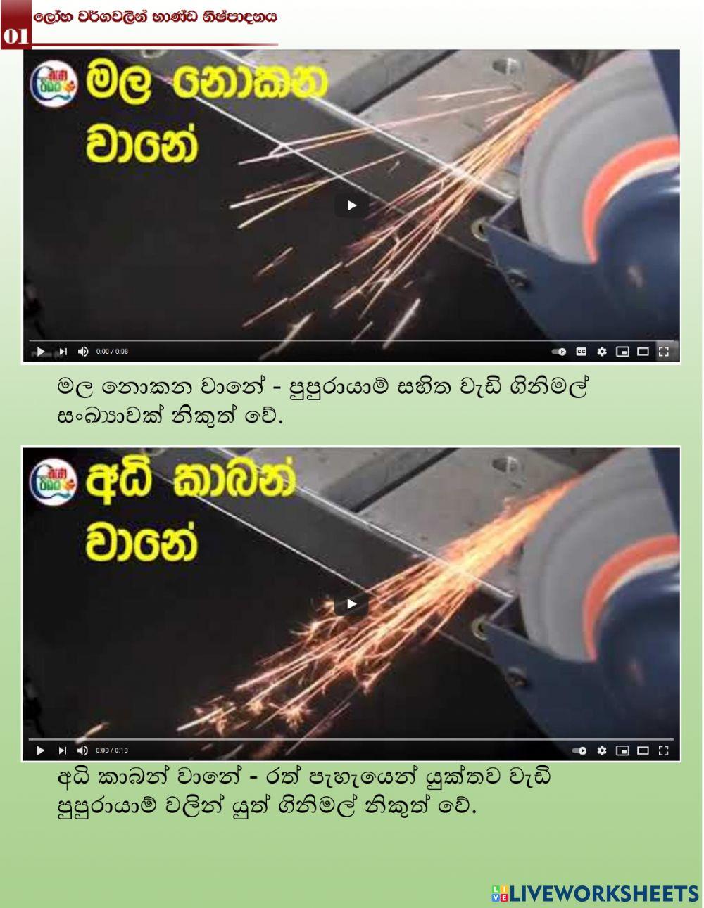 ලෝහ වර්ග හඳුනා ගනිමු