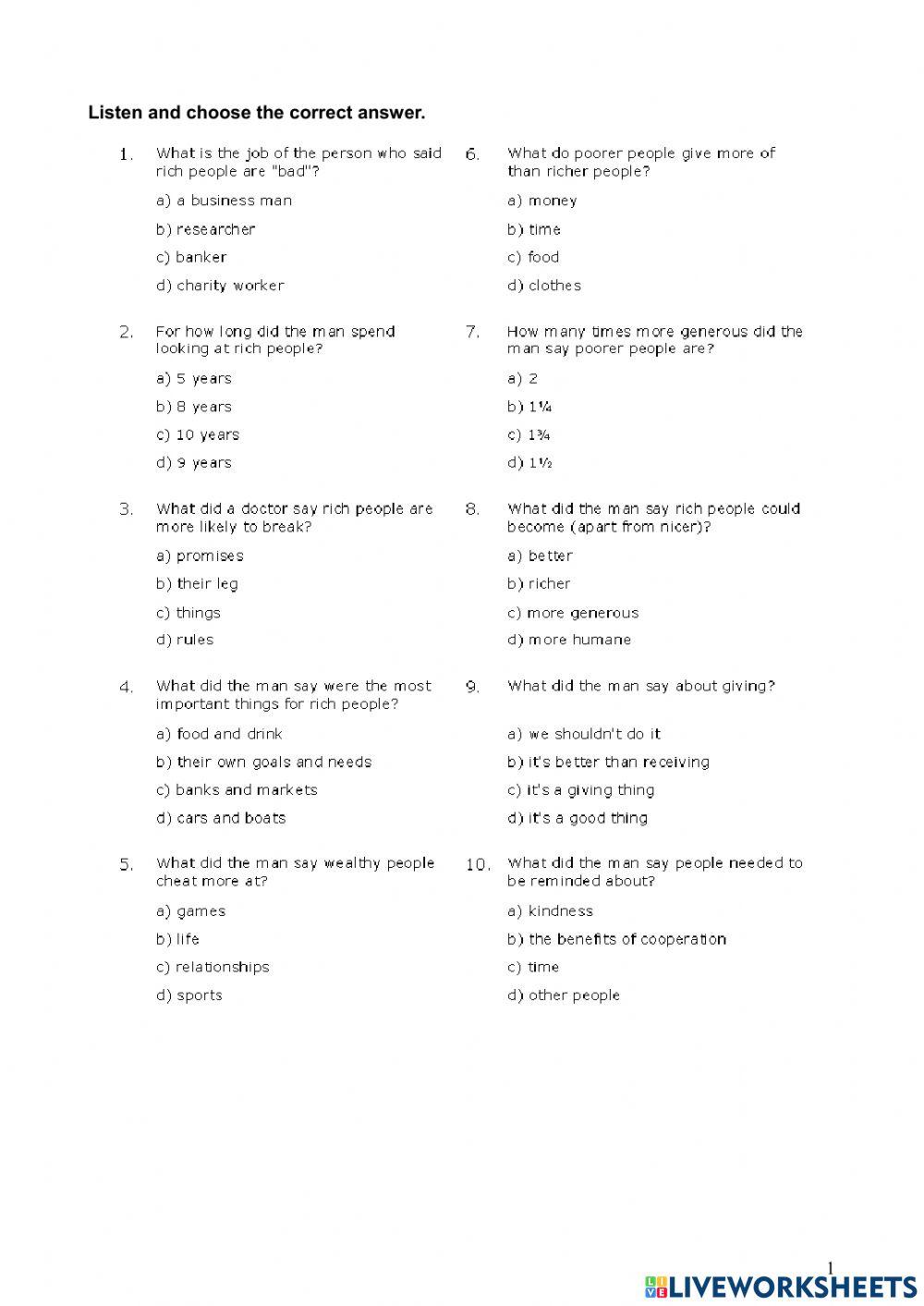 Money makes you a bad person - L.12