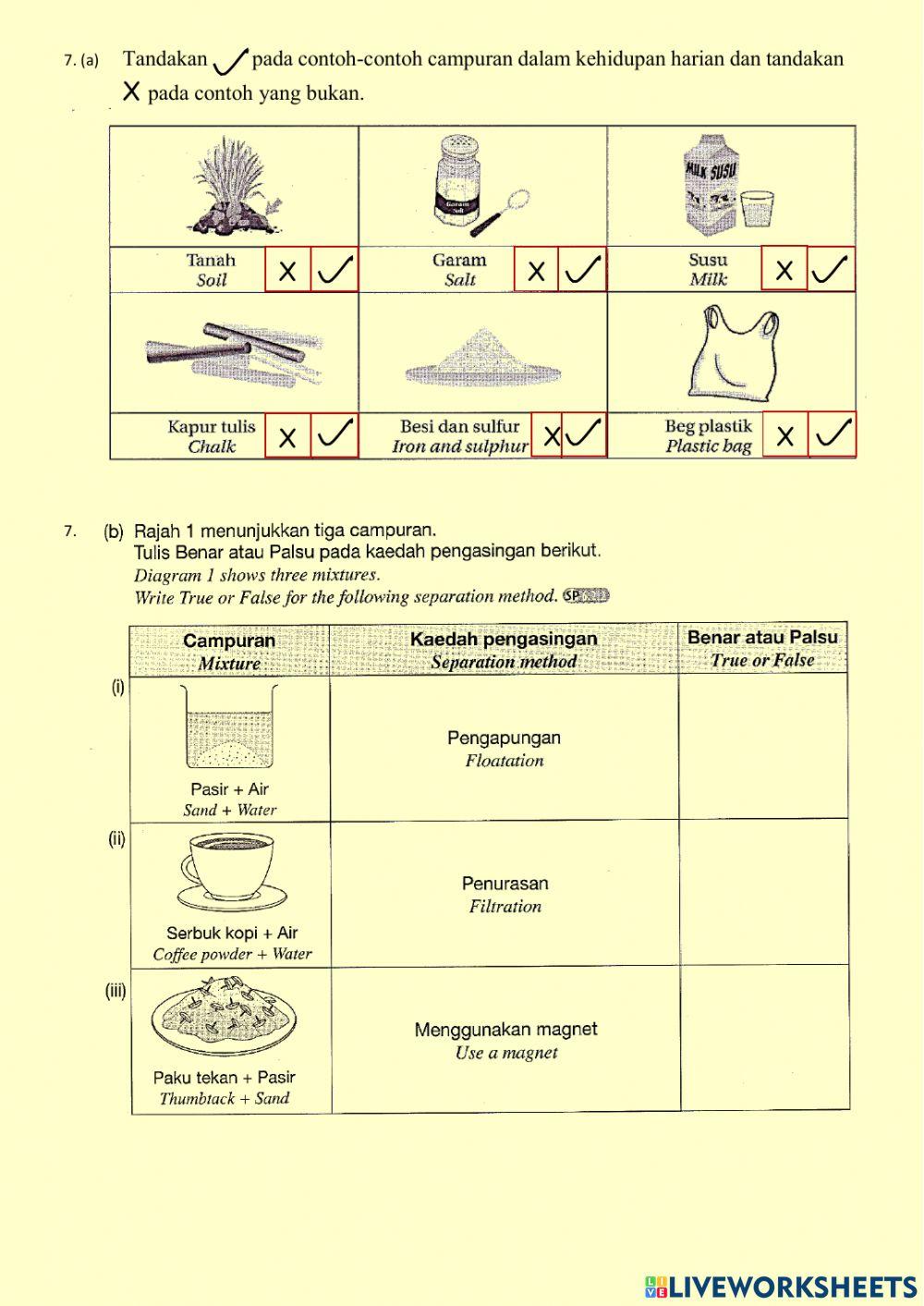 Campuran dan Sebatian