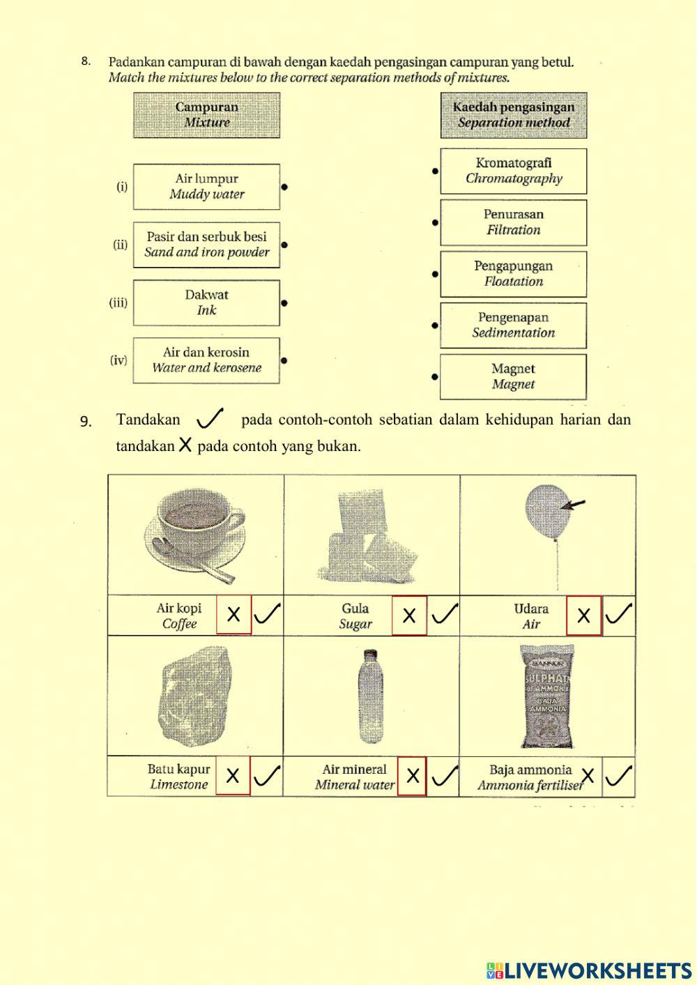 Campuran dan Sebatian
