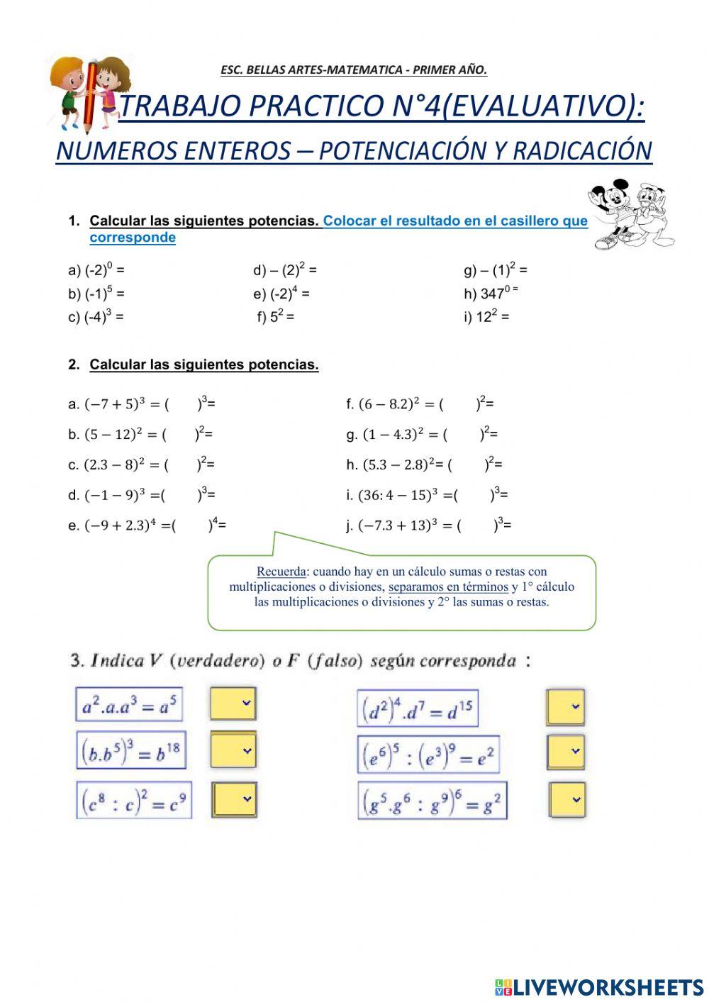 TP N°4 Potencias y Raíces en Z