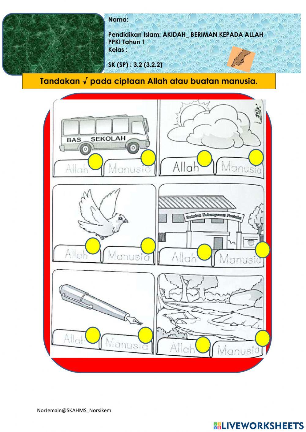 Beriman Kepada Allah Tahun 1 PPKI