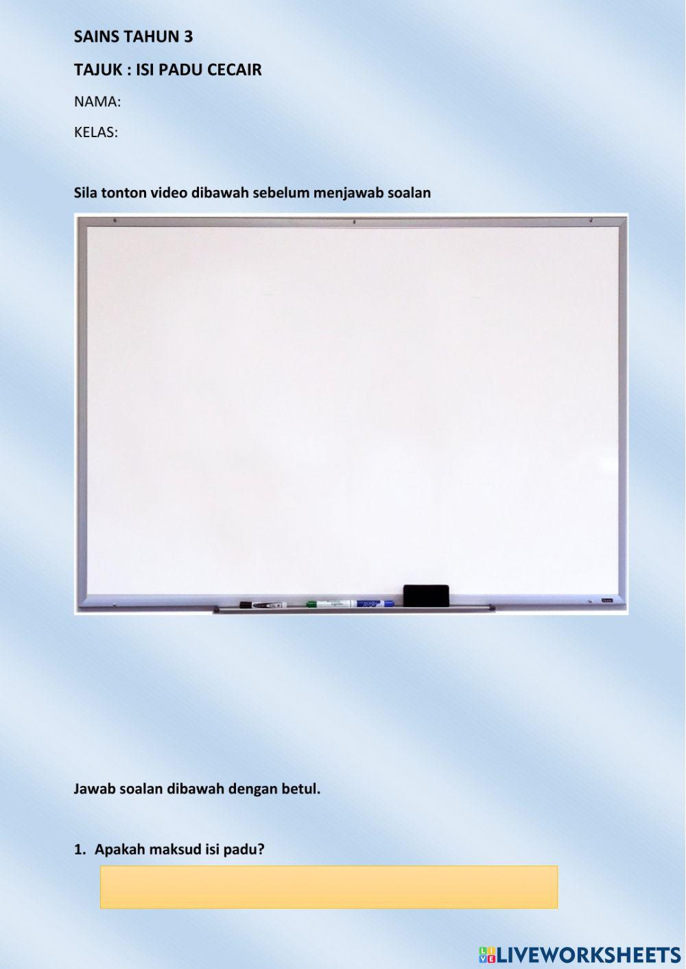 Sains tahun 3 - isi padu cecair
