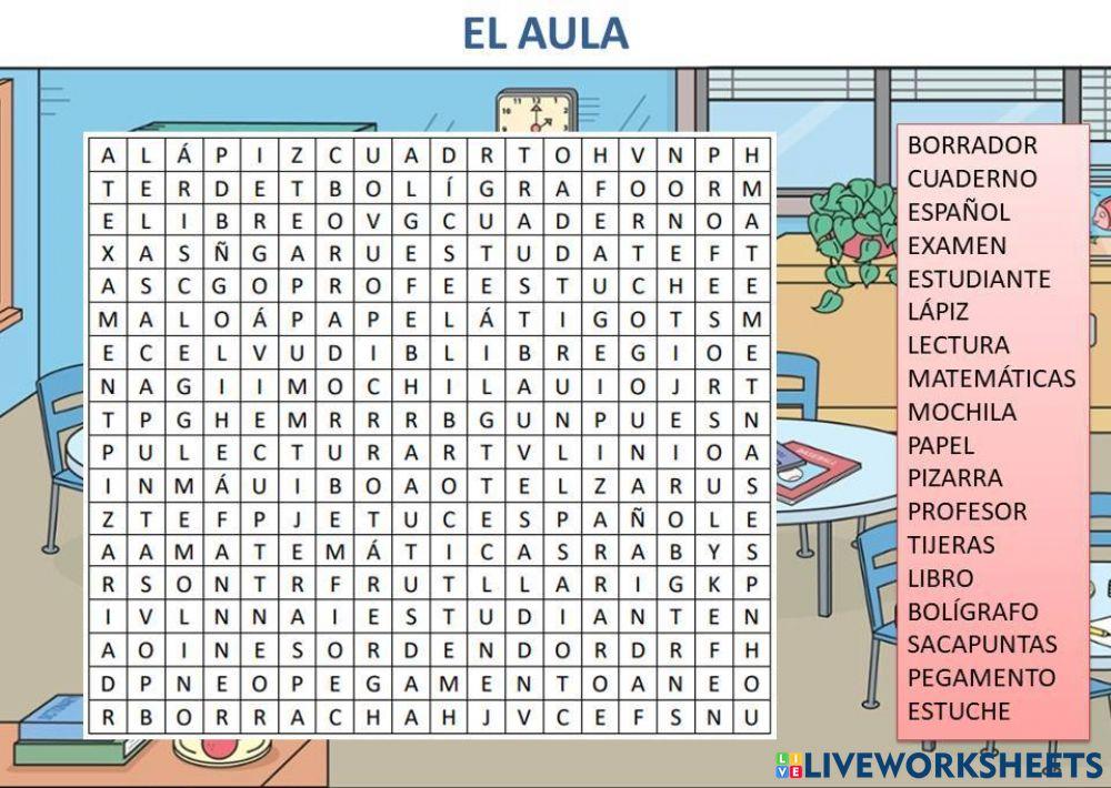 SOPA DE LETRAS (EL AULA)