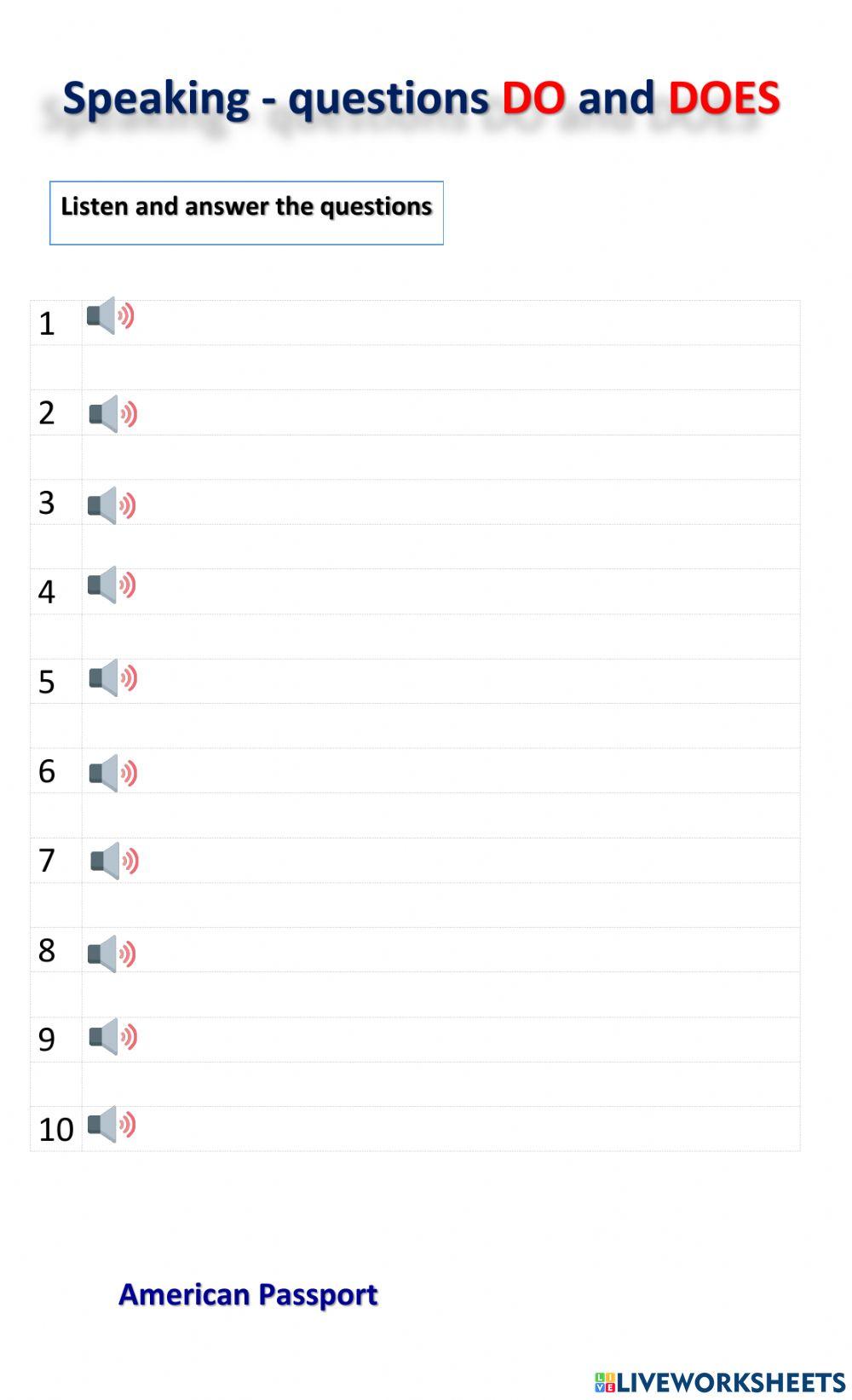 Do and does- what, how often, how many