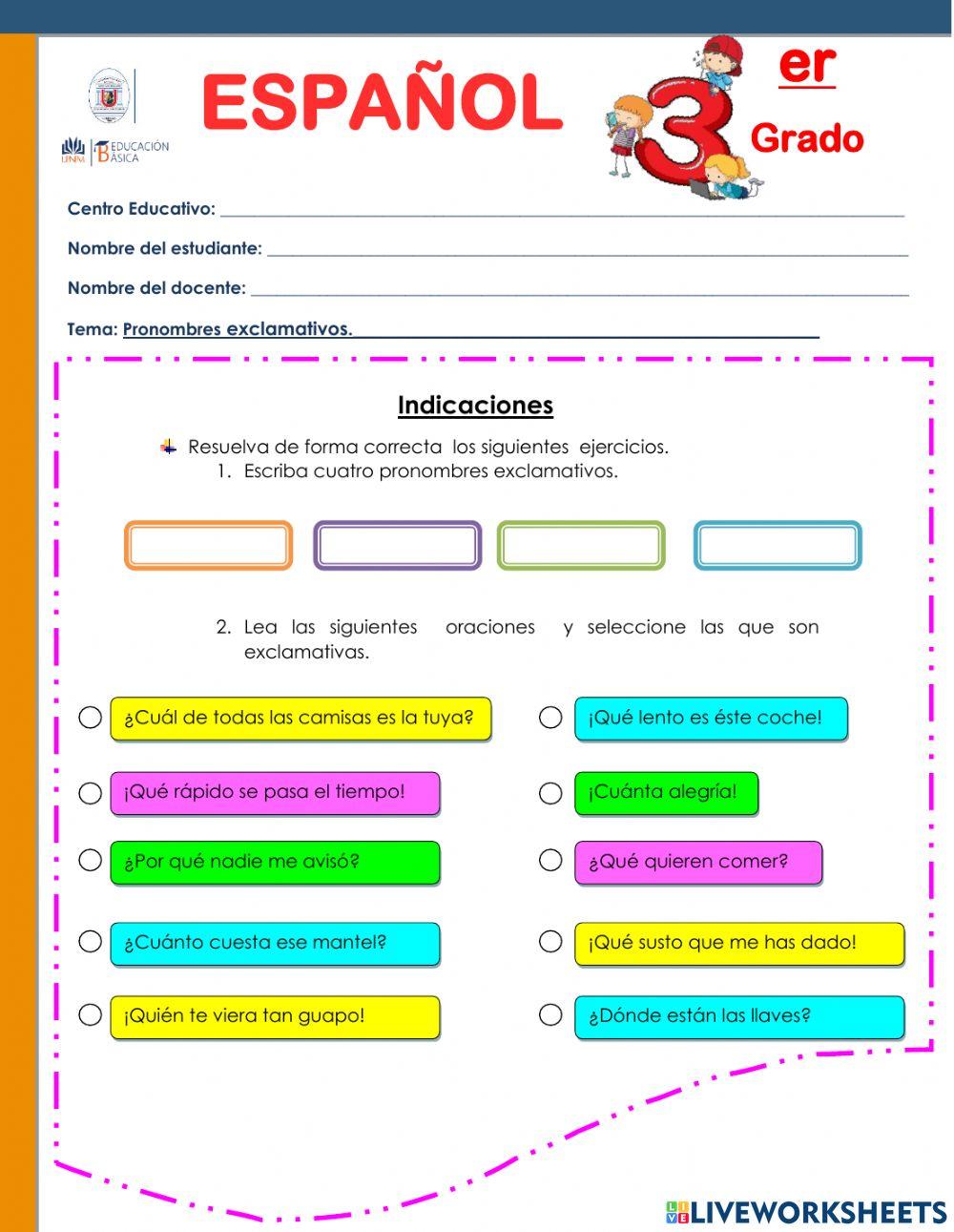 Pronombres exclamativos