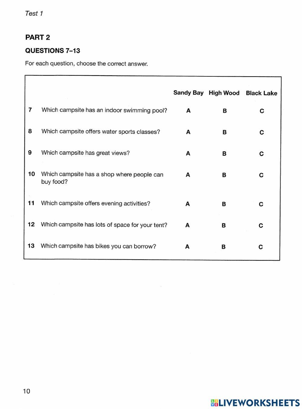 KET 1 - 2020 - Test 1 Reading - Writing