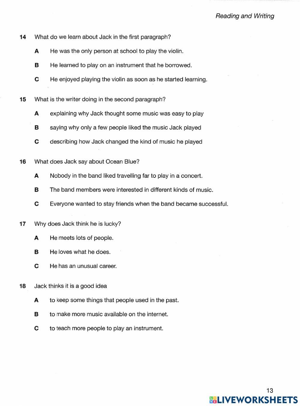 KET 1 - 2020 - Test 1 Reading - Writing