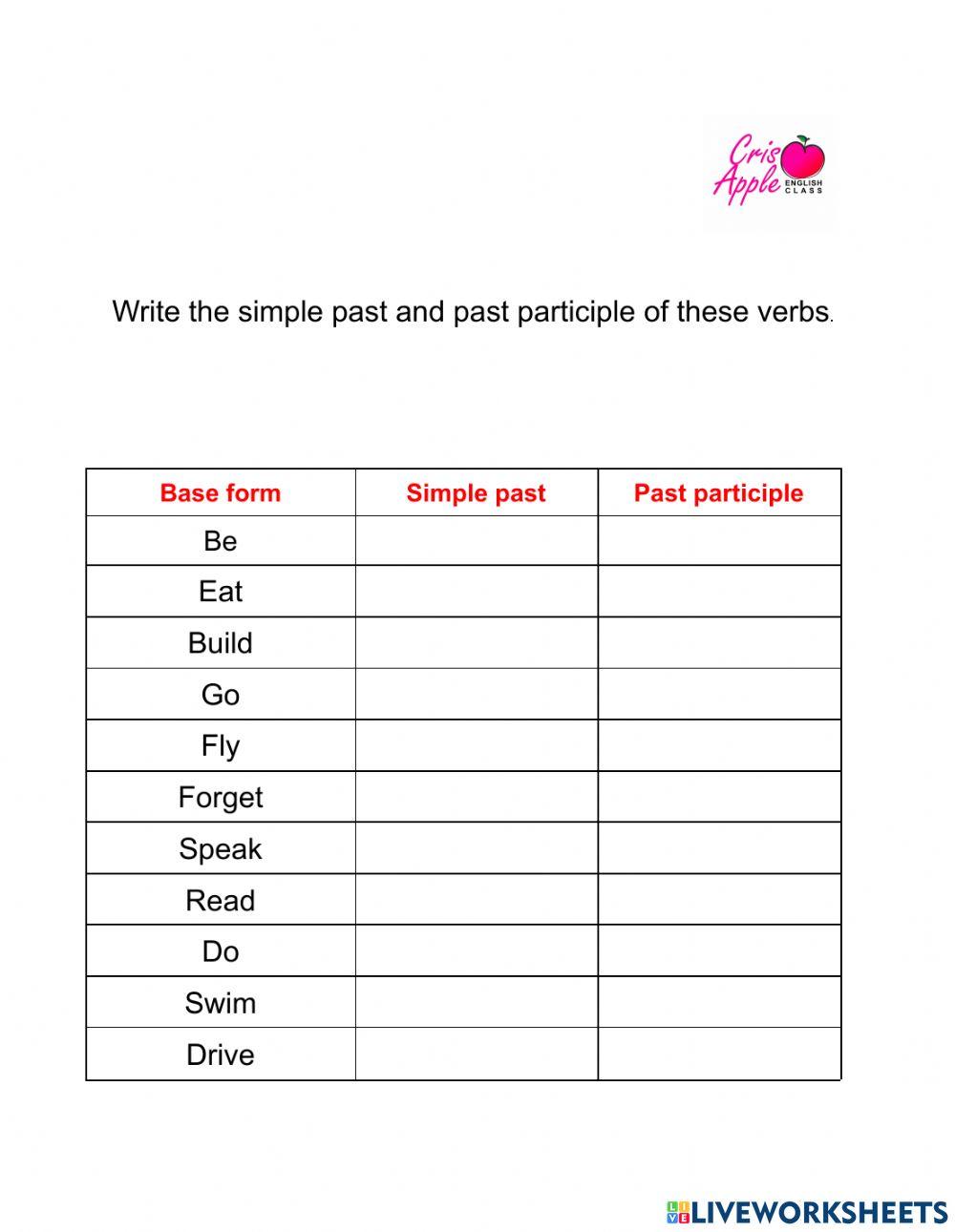 Simple past - past participle verbs.