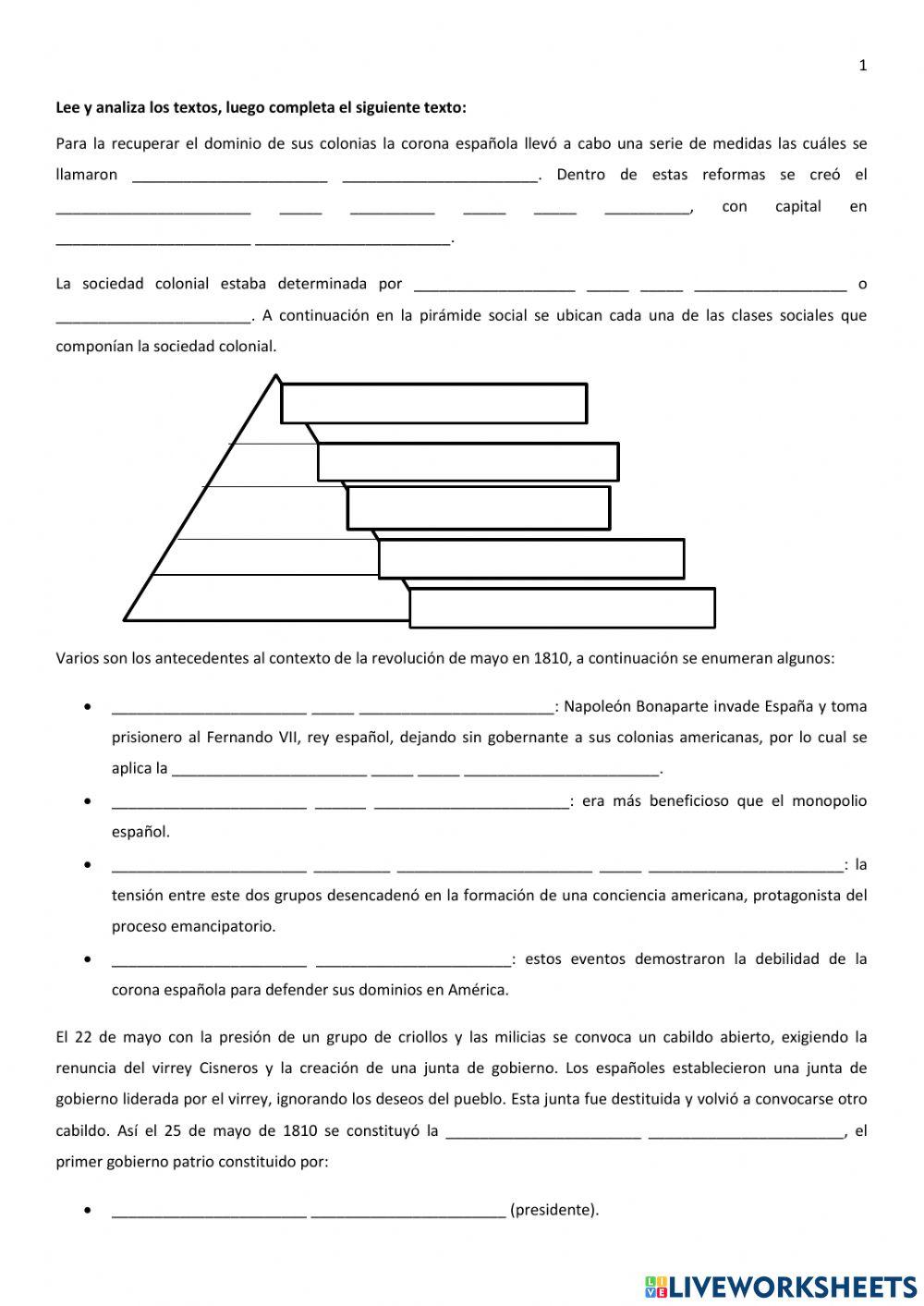 Clase  1 Del Virreinato a la declaración de la Independencia