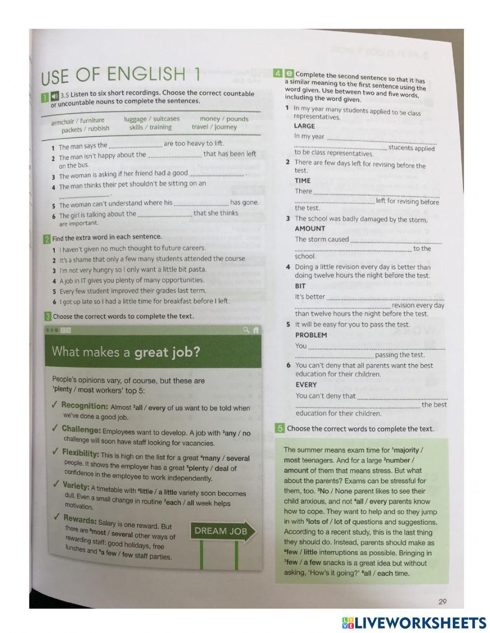 Gold ex. b2 unit3 use of english 1