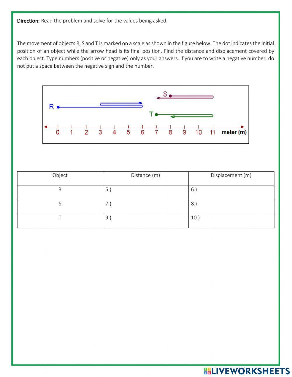 Distance and Displacement