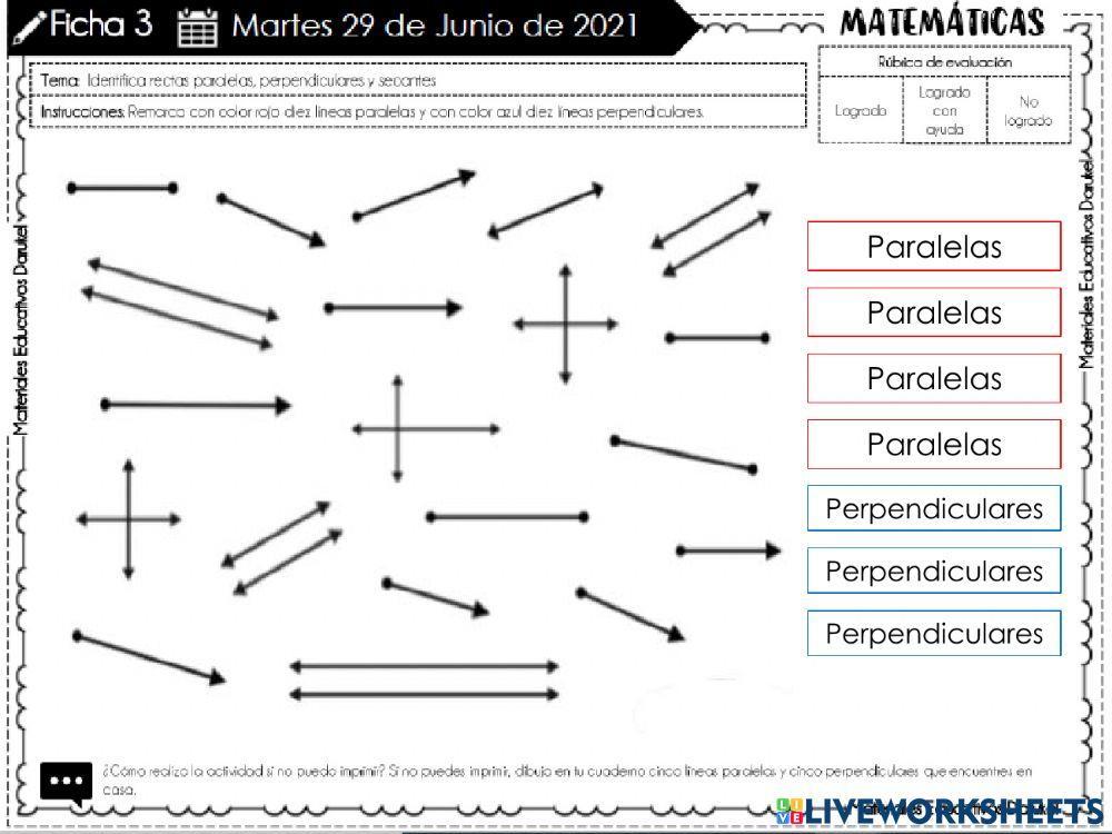 Rectas paralelas y perpendiculares