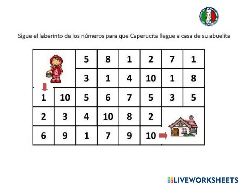 Laberinto de números