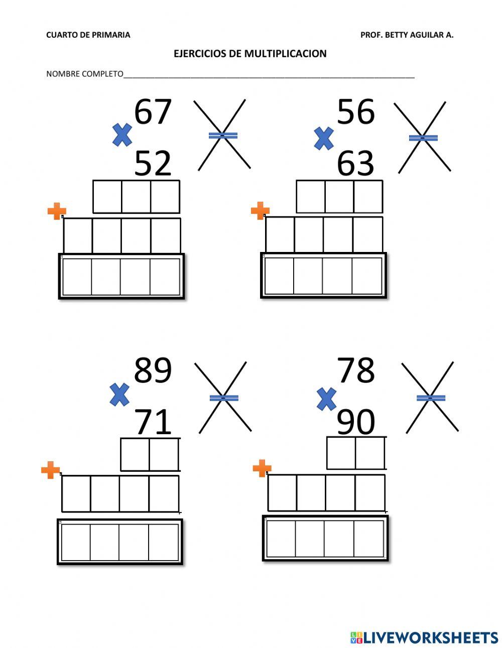 Ejercicio de multiplicacion