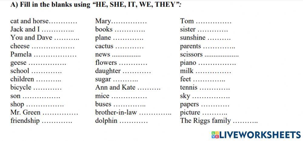 Personal pronouns