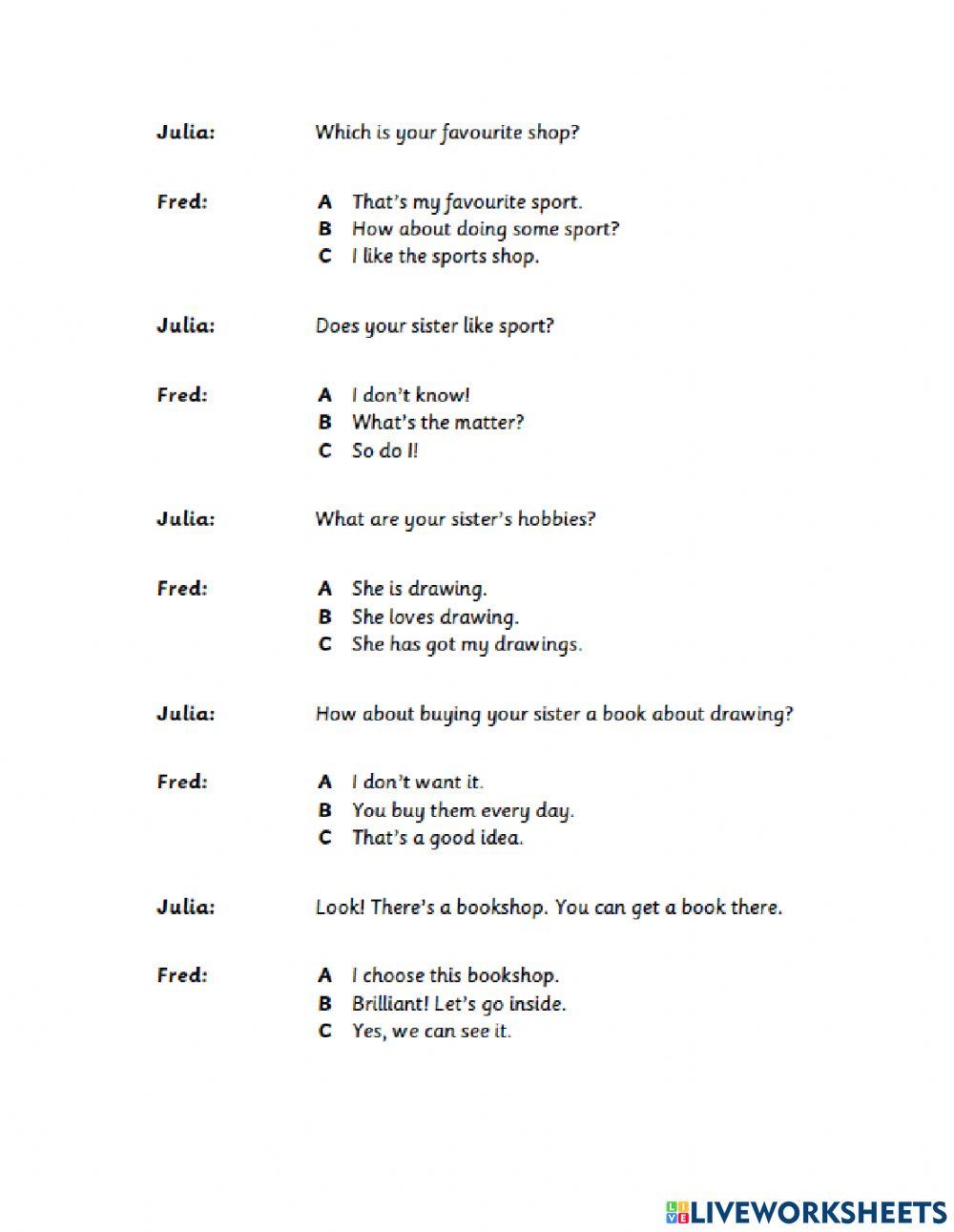 Movers Reading - Writing Part 1