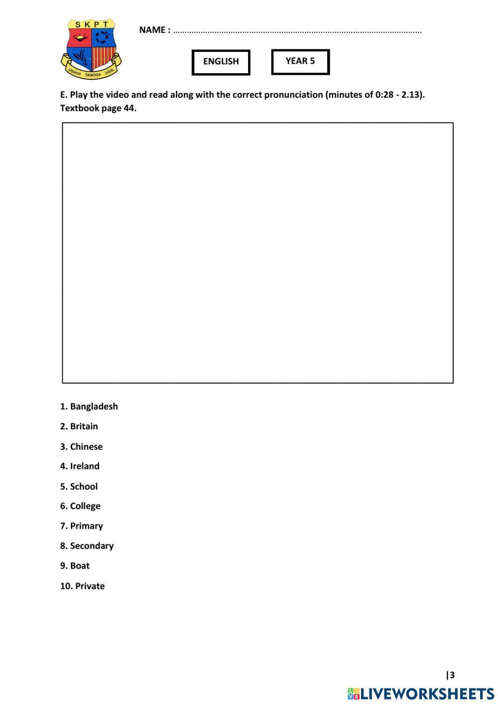 Year 5 Plus 1 - Unit 4 Learning World - Student's Book Page 44