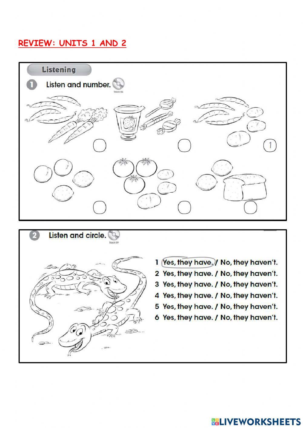 Review units 1 and 2 - Give Me Five2