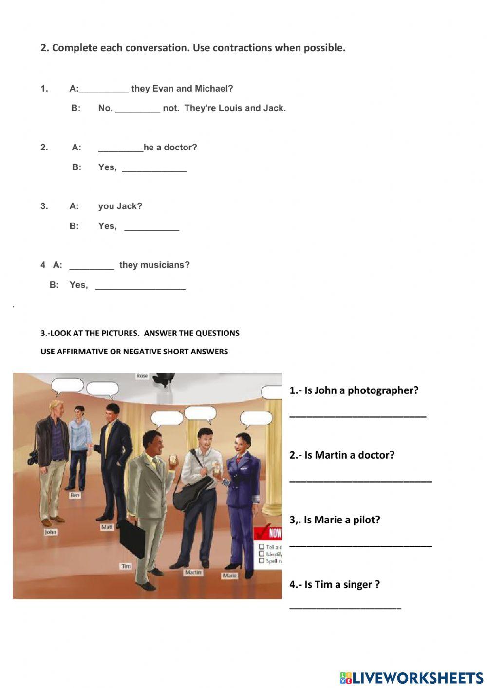 Verb be yes no questions and short answers