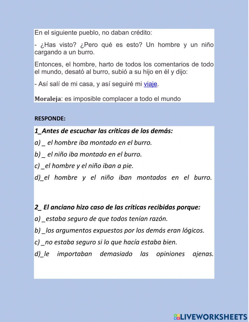 El hombre,su hijo y el burro.